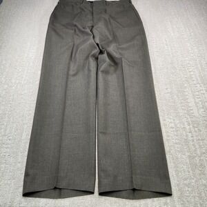 VINTAGE 80s Military Pants Men 33x31 Wool Blend Olive Green High Rise Trouser